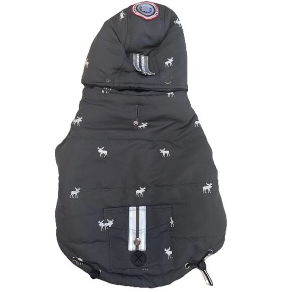 LuvGear Cold Alert Tech Reversible Gray, Plaid Flannel Dog Coat/Jacket M - Picture 1 of 4